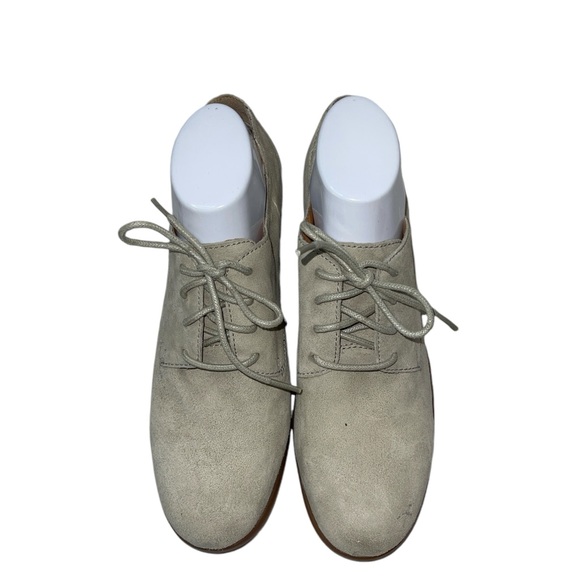 Born Women's Shoes Size 11 Gray Leather Upper Lace Up Slip On Block Heel - Picture 3 of 12